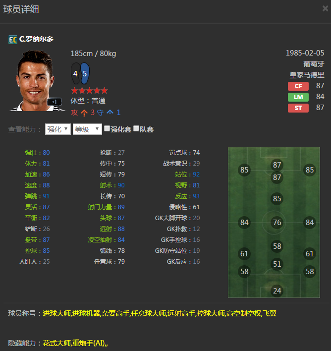 FIFA Online3 国服各位置球员推荐之左边锋