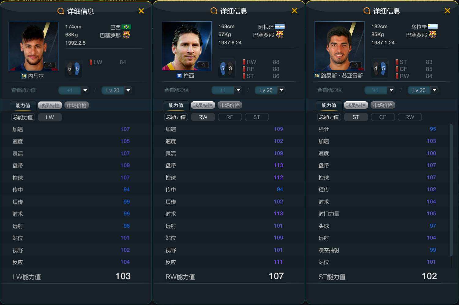 FIFA Online3 足坛前场三叉戟 哪对火力更强