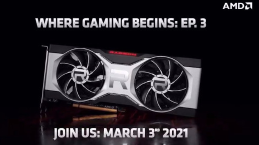 NVIDIA RTX 3060竞争对手来了 AMD将于3月3日公布新显卡