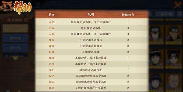 火影忍者OL手游人物处于异常状态怎么办