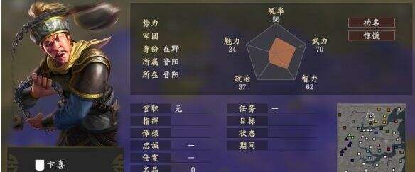 三国志14卞喜五维属性一览