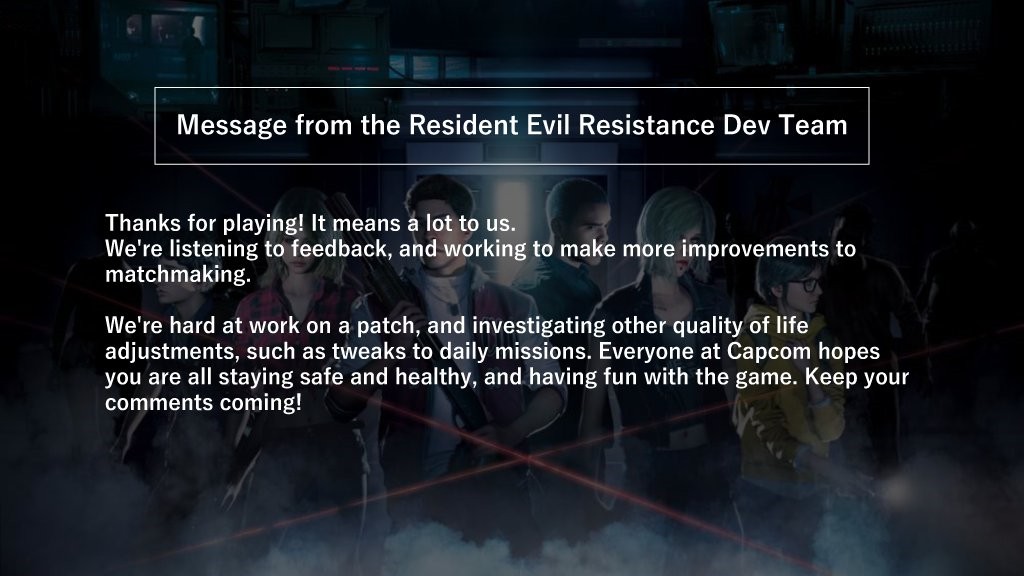 卡普空将对《生化危机：抵抗》游戏持续做出改进