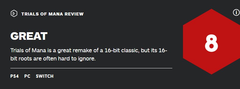 《圣剑传说3》IGN评测出炉 保持经典糅合现代
