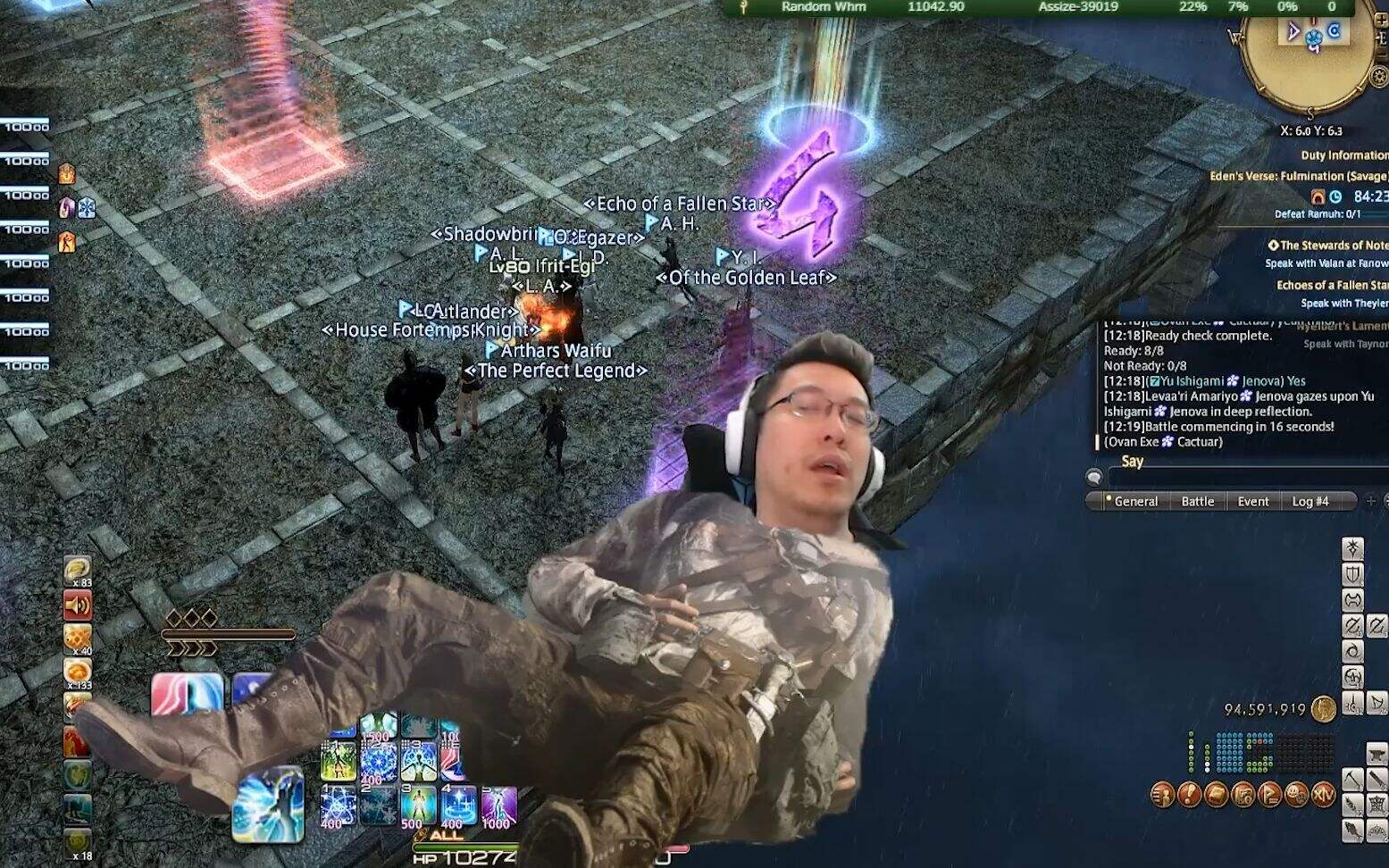 【FF14】在开战前小憩一觉，地板太滑我滑下去了