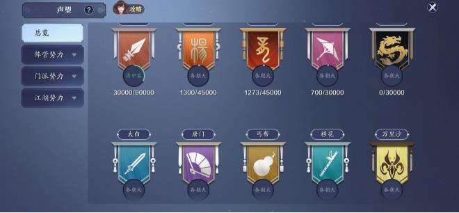 天涯明月刀手游声望系统简介