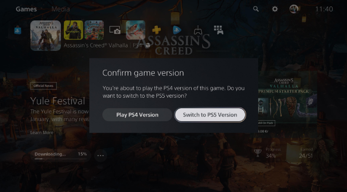 PS5推出更新：提醒玩家PS4/PS5游戏版本选择
