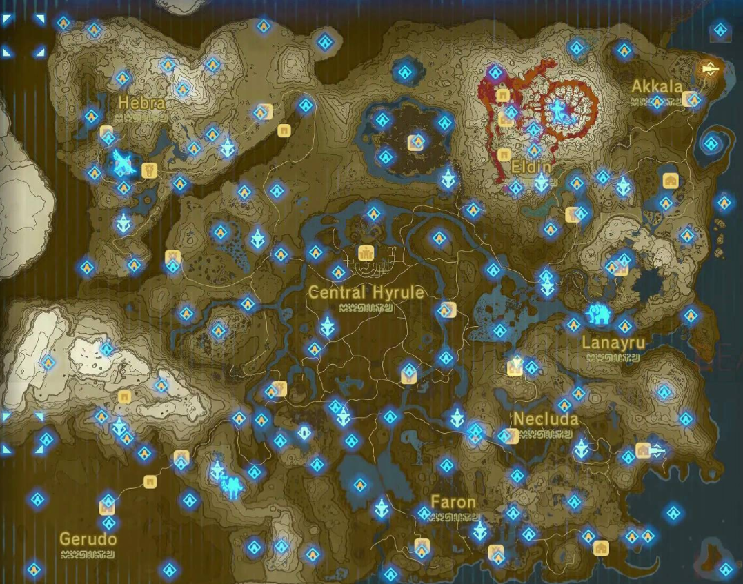 塞尔达传说神庙位置高清地图