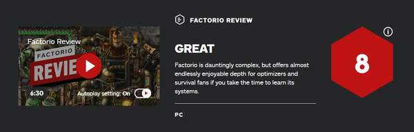 《异星工厂》正式版IGN评测 拥有无穷乐趣和深度