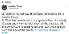 《圣歌》总监Jonathan Warner宣布从BioWare离职 工作时间近十年