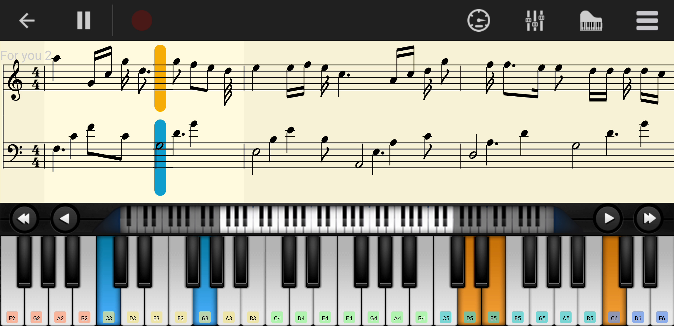 原神：【曲谱】For you