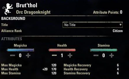 《上古卷轴OL》人物各属性点作用详解