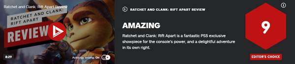 《瑞奇与叮当：裂痕》IGN评分 令人愉悦的冒险