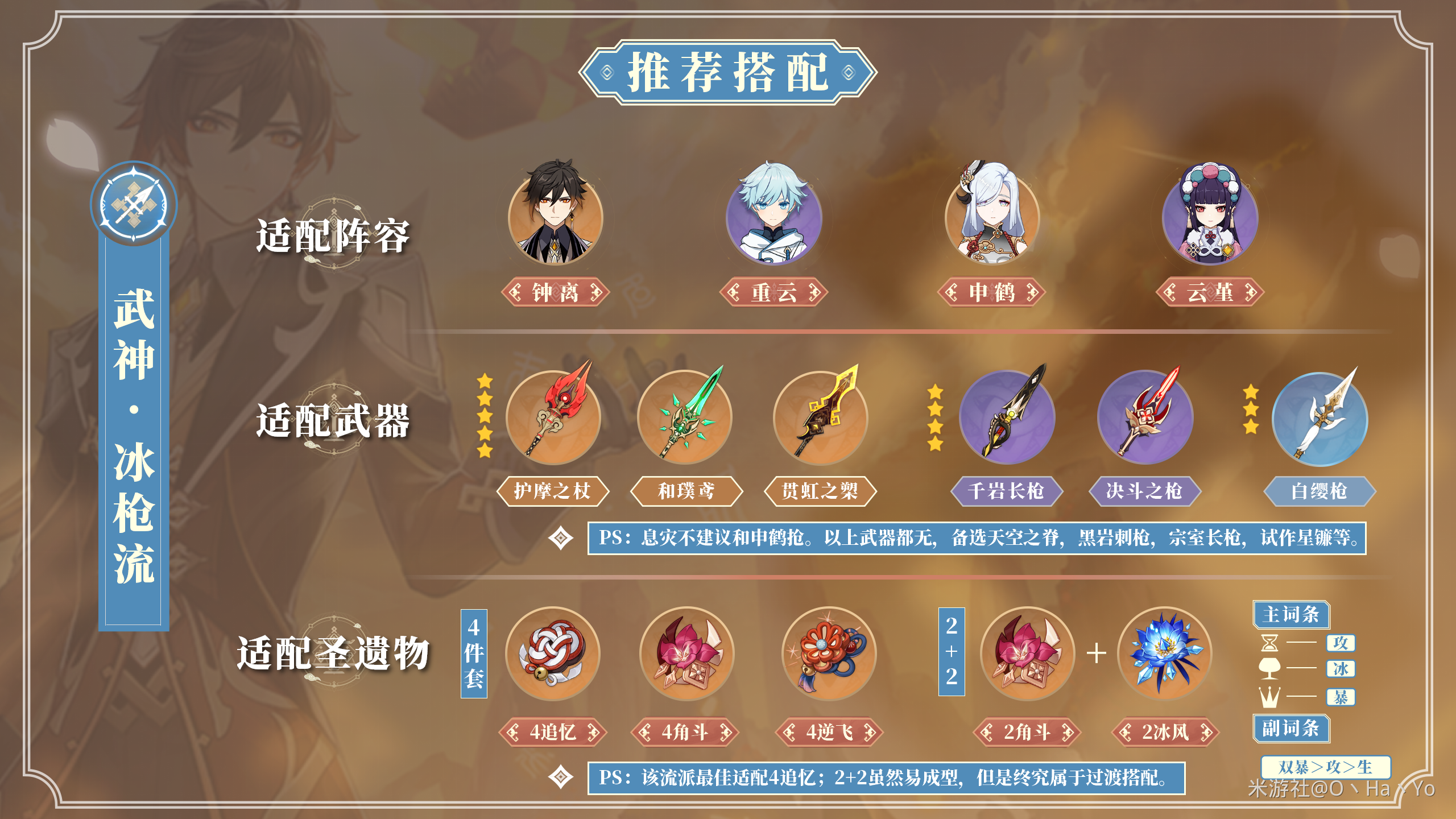 原神钟离武神冰枪流玩法