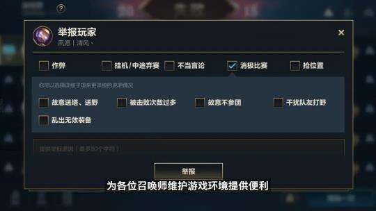 英雄联盟手游举报面板优化了哪些 举报面板选项细化详解