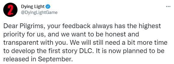 《消逝的光芒2》官方宣布首个剧情DLC将延期至9月份