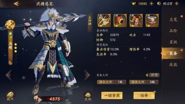 乱世逐鹿马超用什么装备 马超装备宝物推荐