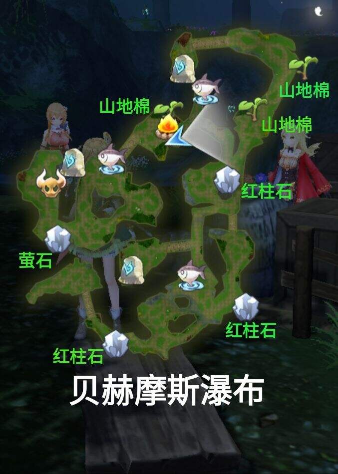 玛娜希斯回响贝赫摩斯瀑布采集点在哪里 贝赫摩斯瀑布采集点位置一览