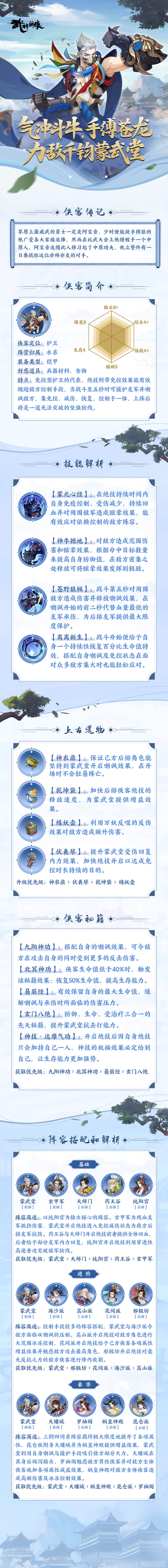 武林闲侠蒙武堂怎么样 蒙武堂技能强度分析