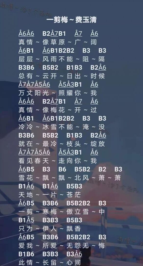 《光遇》一剪梅琴谱是什么 一剪梅琴谱分享
