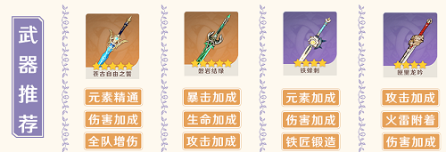 原神久岐忍武器怎么搭配 久岐忍武器搭配推荐