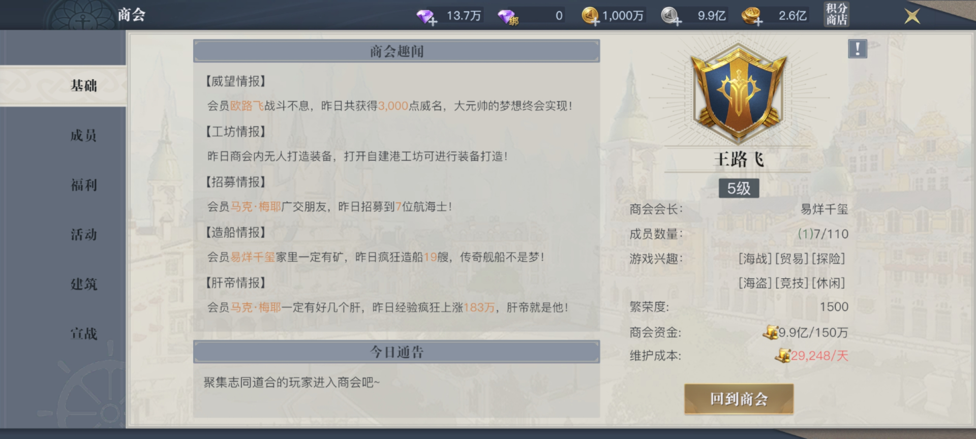 《黎明之海》商会系统怎样 商会系统说明
