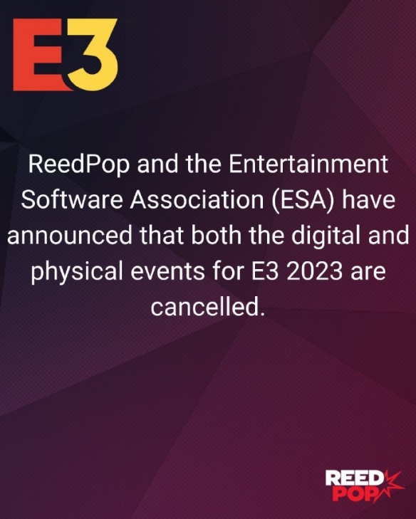 E3官方宣布E3 2023将取消所有线上和线下活动