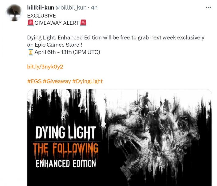 Epic下周将免费送出《消逝的光芒》增强版！