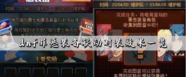 dnf罪惡裝備聯動時裝效果一覽
