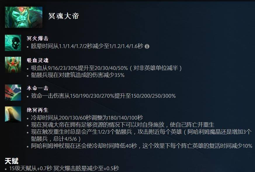 Dota2 7.33冥魂大帝改动一览