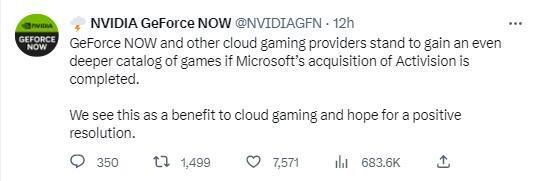 英伟达支持微软收购动视暴雪：这对云游戏有好处