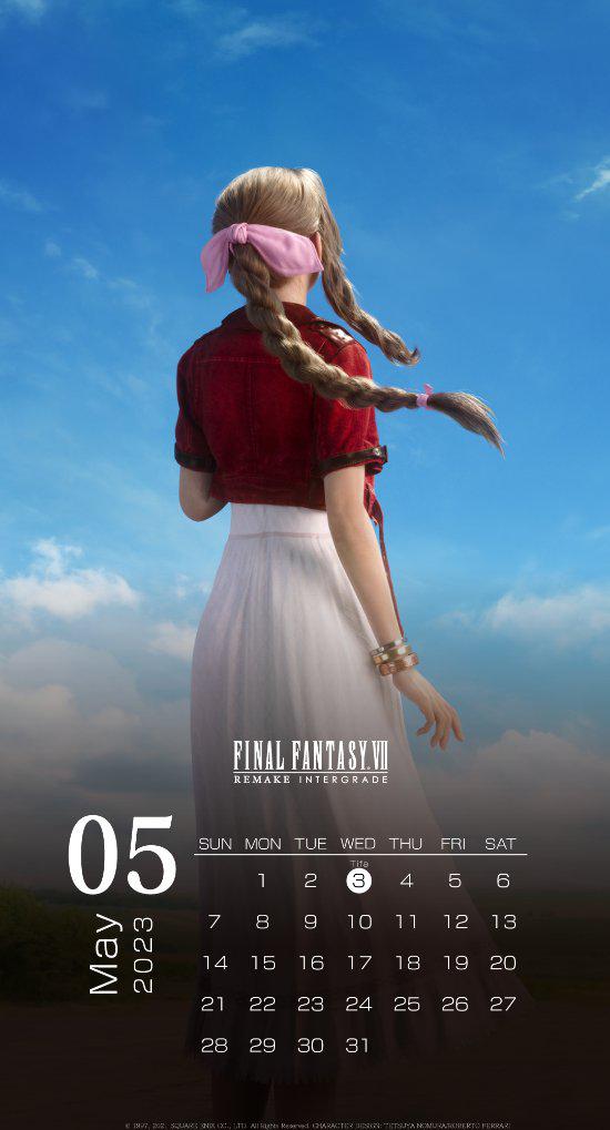 《FF7》发布5月日历壁纸：和爱莉丝约会吧！