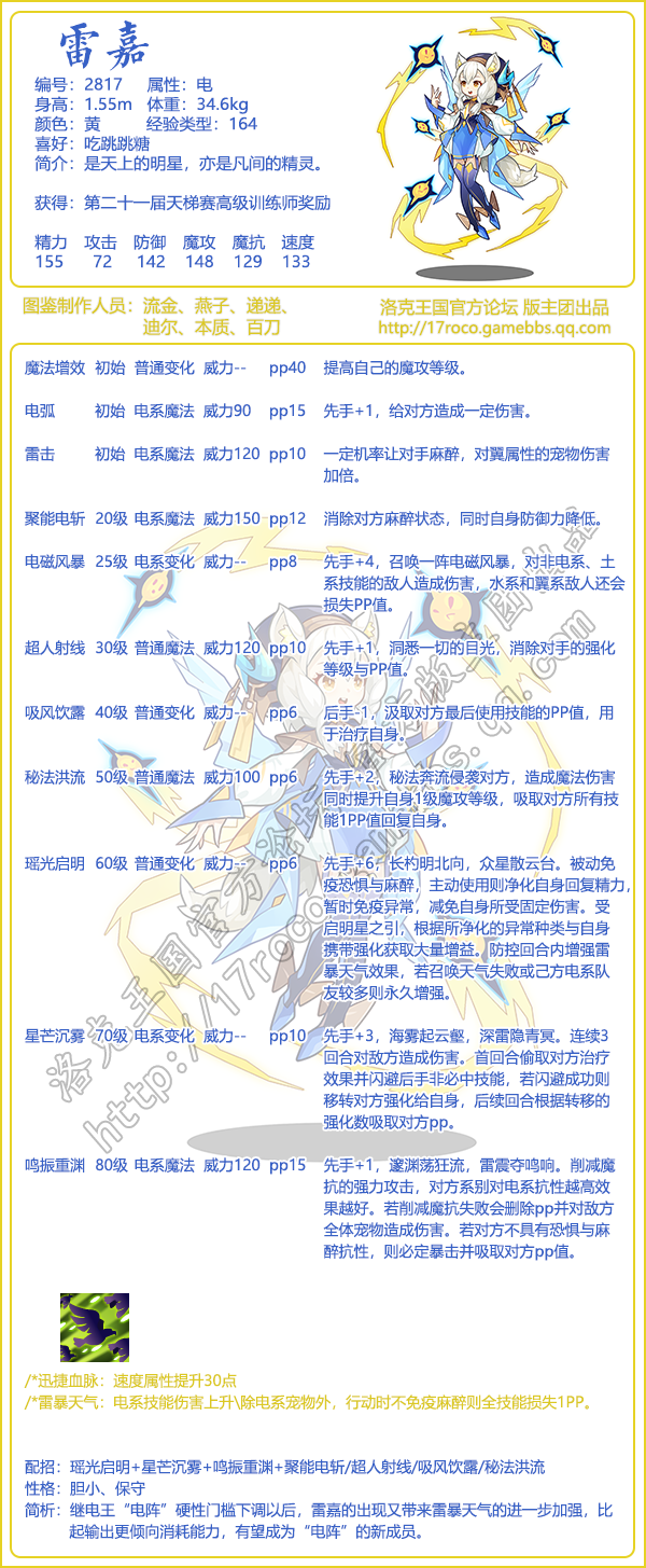 洛克王国雷嘉性格推荐