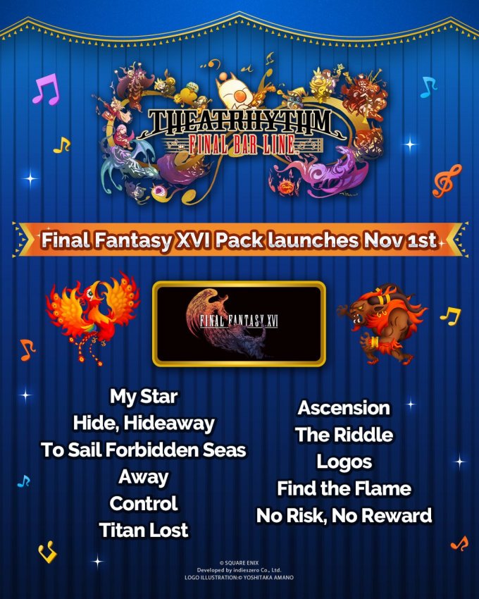 《最终幻想：节奏剧场》将于11月1日追加《最终幻想16》乐曲包