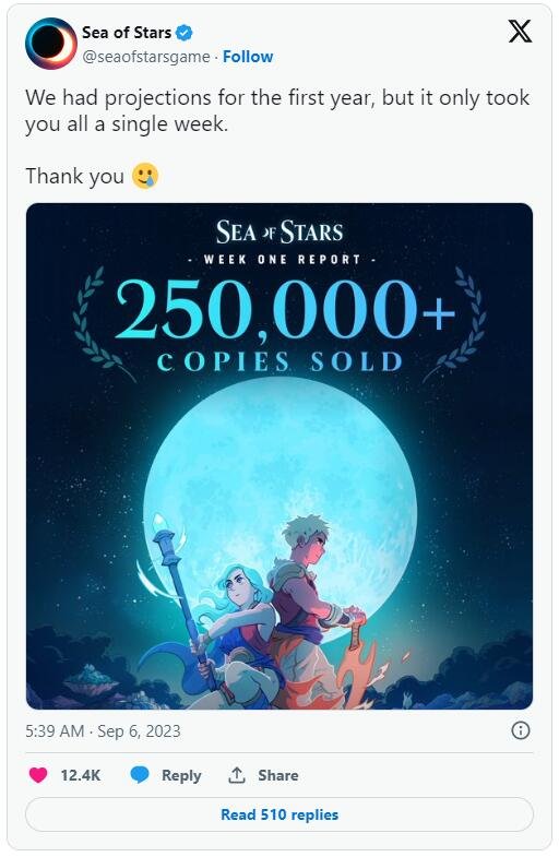 复古RPG游戏《星之海》官宣首周销量突破25万套！