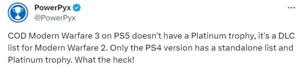 《使命召喚20》PS5版無白金獎杯 僅作為前代DLC推