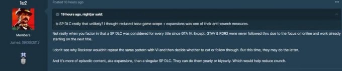 著名R星游戏爆料者称《GTA6》极有可能在未来推出DLC