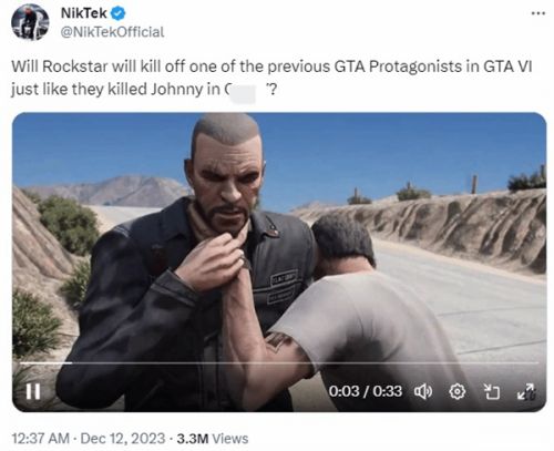 玩家担忧《GTA6》又会牺牲前代主角