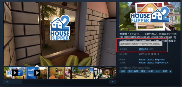 沙盒游戏《房产达人2》Steam正式发售 首发特惠163.79元