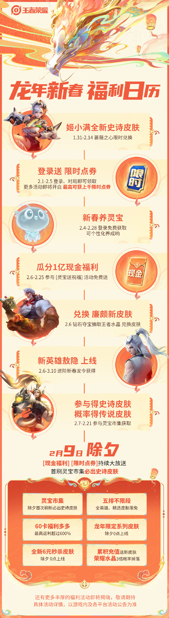 《王者荣耀》龙年新春版本「龙祐千载」预告&福利颁布