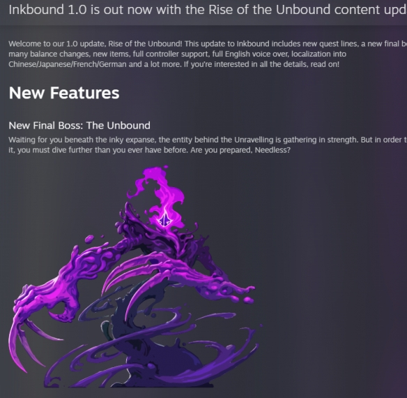 《墨水一族》1.0版本更新：全新boss＂Unbound＂登场