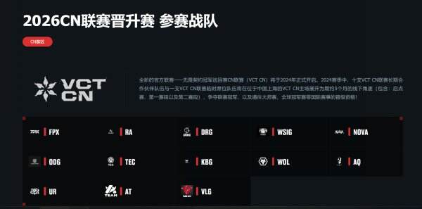 无畏契约VCT CN 晋升赛前瞻之谁能拿下联赛名额 无畏契约 VCT CN 晋升赛战队看点梳理