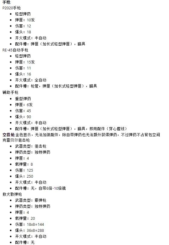 《Apex英雄》全武器、装备、配件、治疗物品数据整理