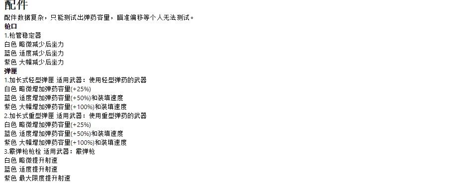 《Apex英雄》全武器、装备、配件、治疗物品数据整理