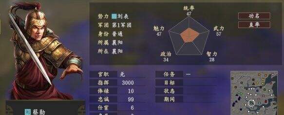 三国志14蔡勋个性战法一览