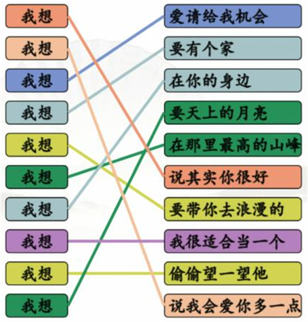 汉字找茬王连我想的歌攻略