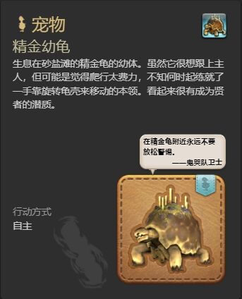 ff14精金幼龟宠物怎么获得 ff14精金幼龟获得方法