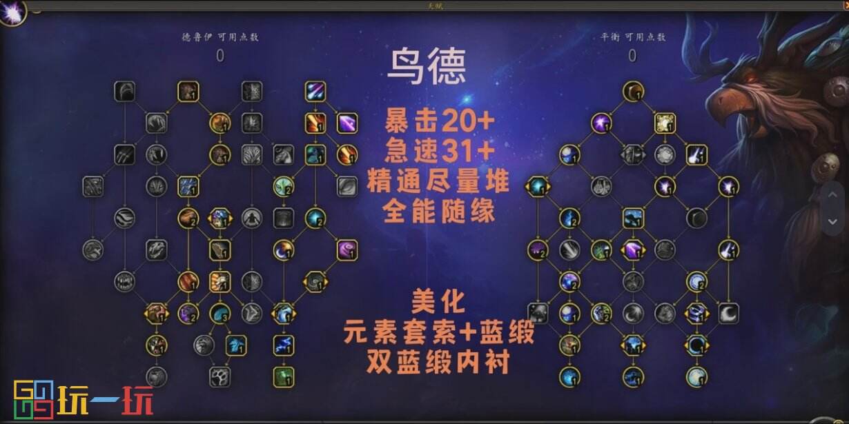 魔兽世界正式服鸟德天赋加点 魔兽世界s4赛季平衡德攻略