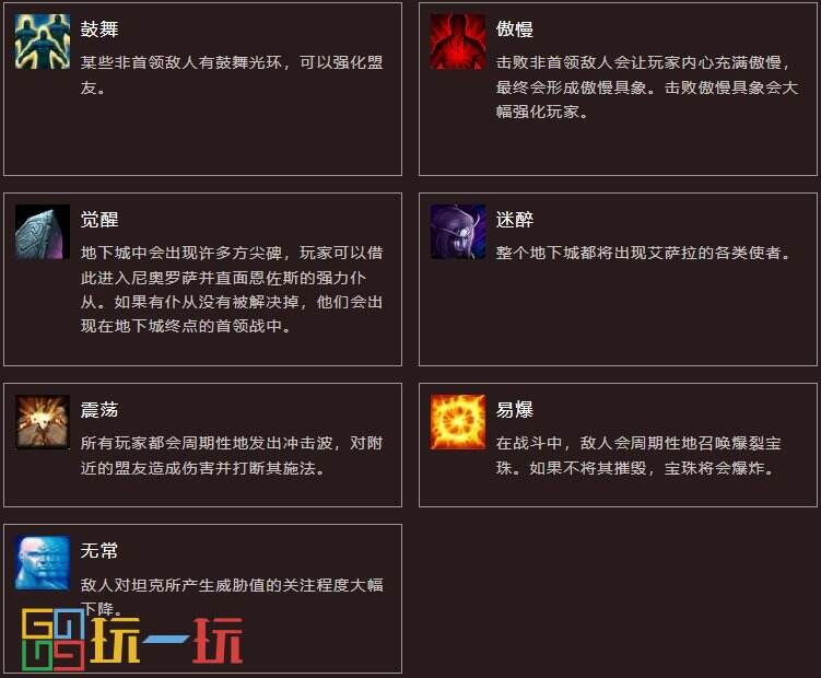 魔兽世界大秘境词缀都有什么 全大秘境词缀效果一览