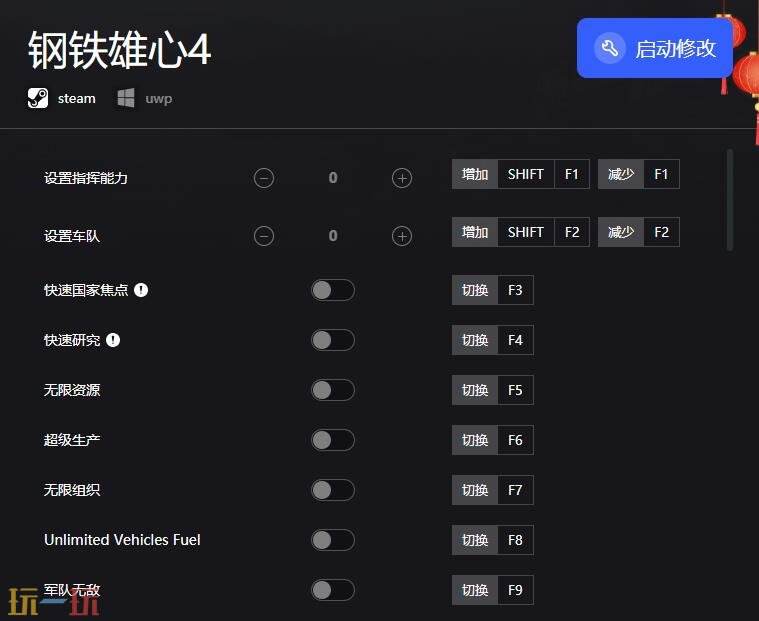 钢铁雄心4修改器 钢铁雄心4十二项全能修改器