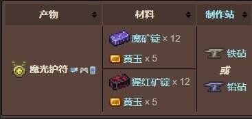 泰拉瑞亚魔光护符怎么合成获得 魔光护符获取攻略